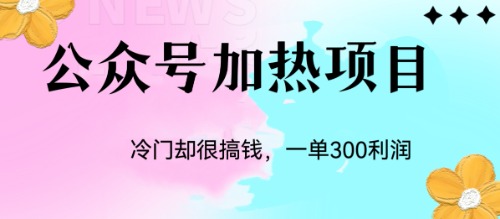 冷门公众号加热项目，一单利润300+-风歌资源网