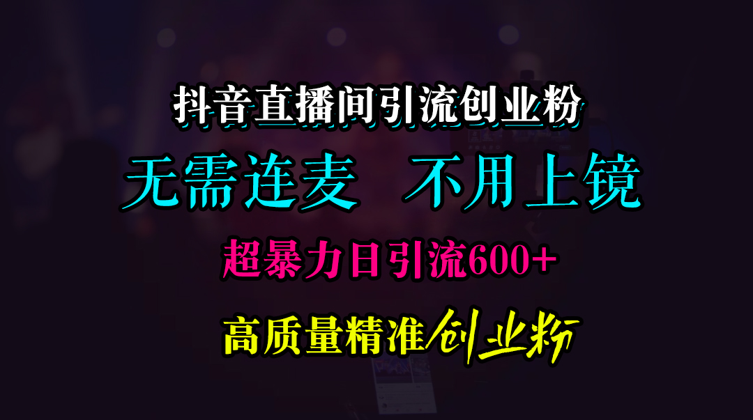 抖音直播间引流创业粉，无需连麦、无需上镜，超暴力日引流600+高质量精准创业粉-风歌资源网