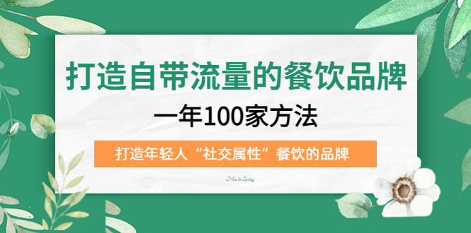 打造自带流量的餐饮品牌：一年100家方法 打造年轻人“社交属性”餐饮的品牌-风歌资源网