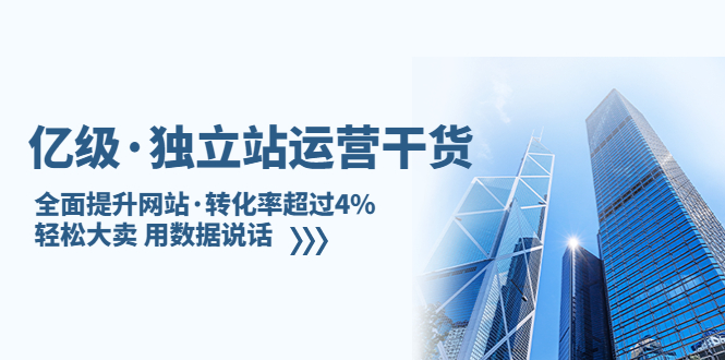 亿级·独立站运营干货：全面提升网站·转化率超过4%，轻松大卖 用数据说话-风歌资源网