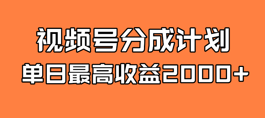 全新蓝海 视频号掘金计划 日入2000+-风歌资源网