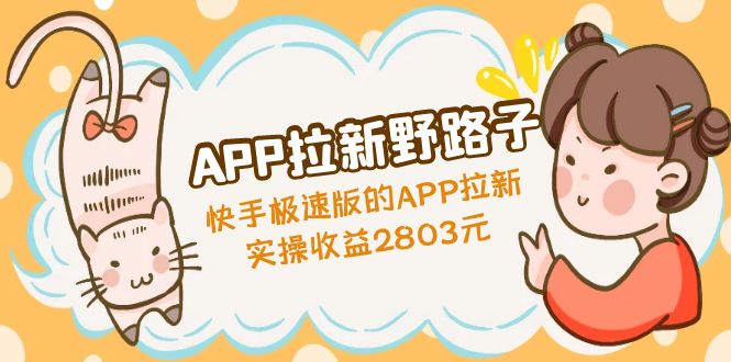 APP拉新野路子：快手极速版的APP拉新赚，实操收益2803元-风歌资源网