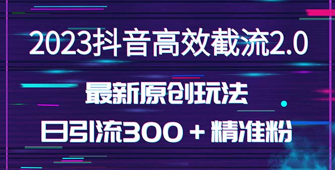 日引300＋创业粉，独家抖音高效截流2.0玩法（价值1280）-风歌资源网