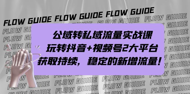 公域转私域流量实战课，玩转抖音+视频号2大平台，获取持续，稳定的新增流量-风歌资源网