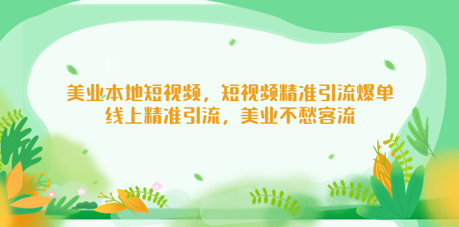 美业本地短视频，短视频精准引流爆单，线上精准引流，美业不愁客流-风歌资源网