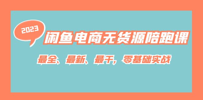 闲鱼电商无货源陪跑课，最全、最新、最干，零基础实战！-风歌资源网