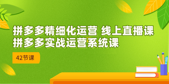 2023年8月新课-拼多多精细化运营 线上直播课：拼多多实战运营系统课-42节-风歌资源网