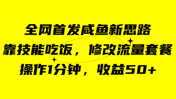 咸鱼冷门新玩法，靠“技能吃饭”，修改流量套餐，操作1分钟，收益50+-风歌资源网