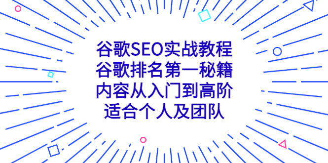 谷歌SEO实战教程：谷歌排名第一秘籍，内容从入门到高阶，适合个人及团队-风歌资源网