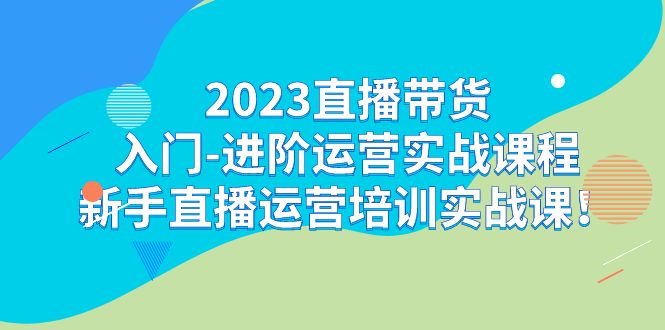 2023直播带货入门-进阶运营实战课程：新手直播运营培训实战课！-风歌资源网