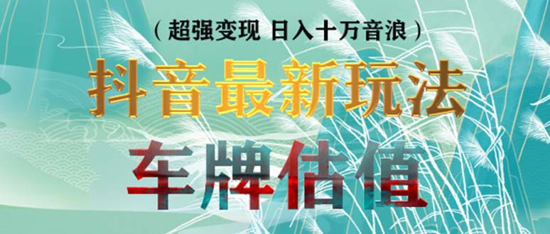 抖音最新无人直播变现直播车牌估值玩法项目 轻松日赚几百+【详细玩法教程】-风歌资源网