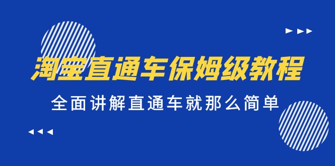 淘宝直通车保姆级教程，全面讲解直通车就那么简单！-风歌资源网