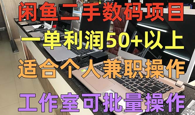 闲鱼二手数码项目，个人副业低保收入一单50+以上，工作室批量放大操作-风歌资源网