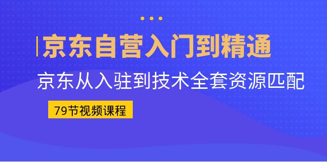 京东自营入门到精通：京东从入驻到技术全套资源匹配（79节课）-风歌资源网