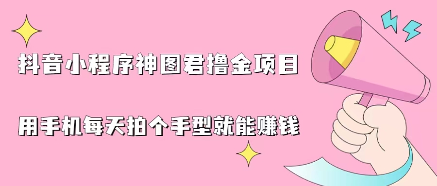 抖音小程序神图君撸金项目，用手机每天拍个手型挂载一下小程序就能赚钱-风歌资源网