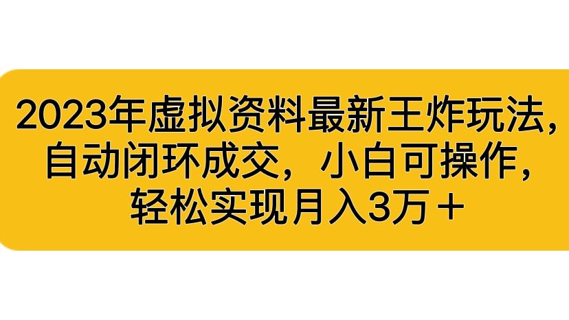 2023年虚拟资料最新王炸玩法，自动闭环成交，小白可操作，轻松实现月入3…-风歌资源网