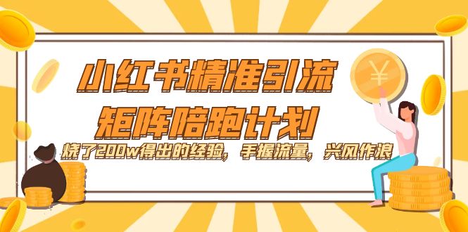 小红书精准引流·矩阵陪跑计划：烧了200w得出的经验，手握流量，兴风作浪！-风歌资源网