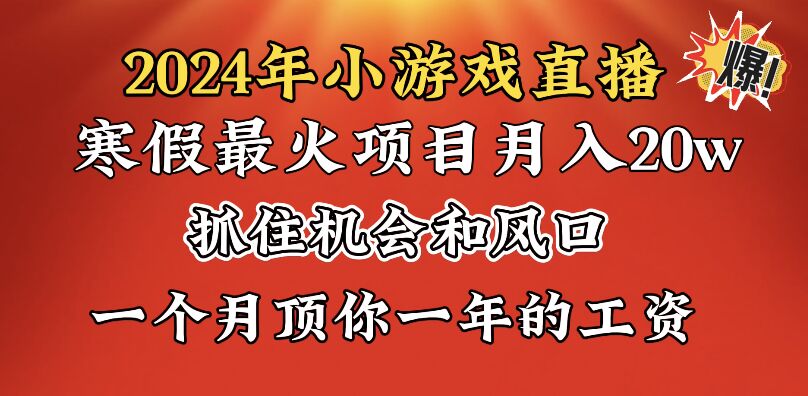 2024年寒假爆火项目，小游戏直播月入20w+，学会了之后你将翻身-风歌资源网