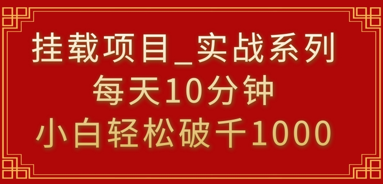 挂载项目，小白轻松破1000，每天10分钟，实战系列保姆级教程-风歌资源网