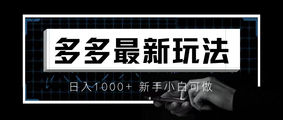 价值4980的拼多多最新玩法，月入3w【新手小白必备项目】-风歌资源网