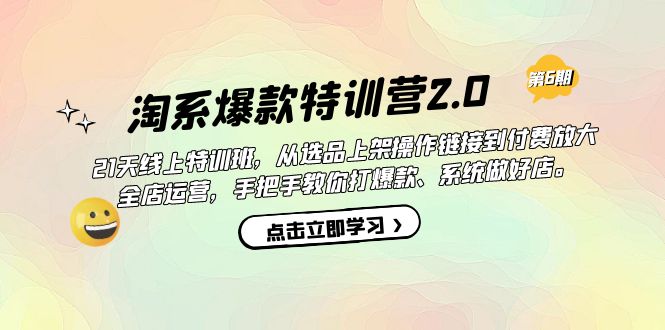 淘系爆款特训营2.0【第六期】从选品上架到付费放大 全店运营 打爆款 做好店-风歌资源网