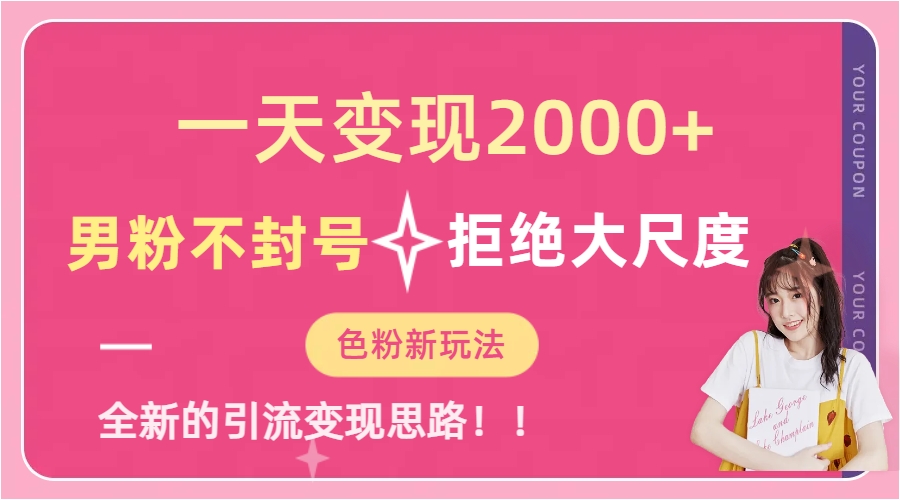 一天收款2000元，男粉不封号拒绝大尺度-色粉全新的变现方法-风歌资源网