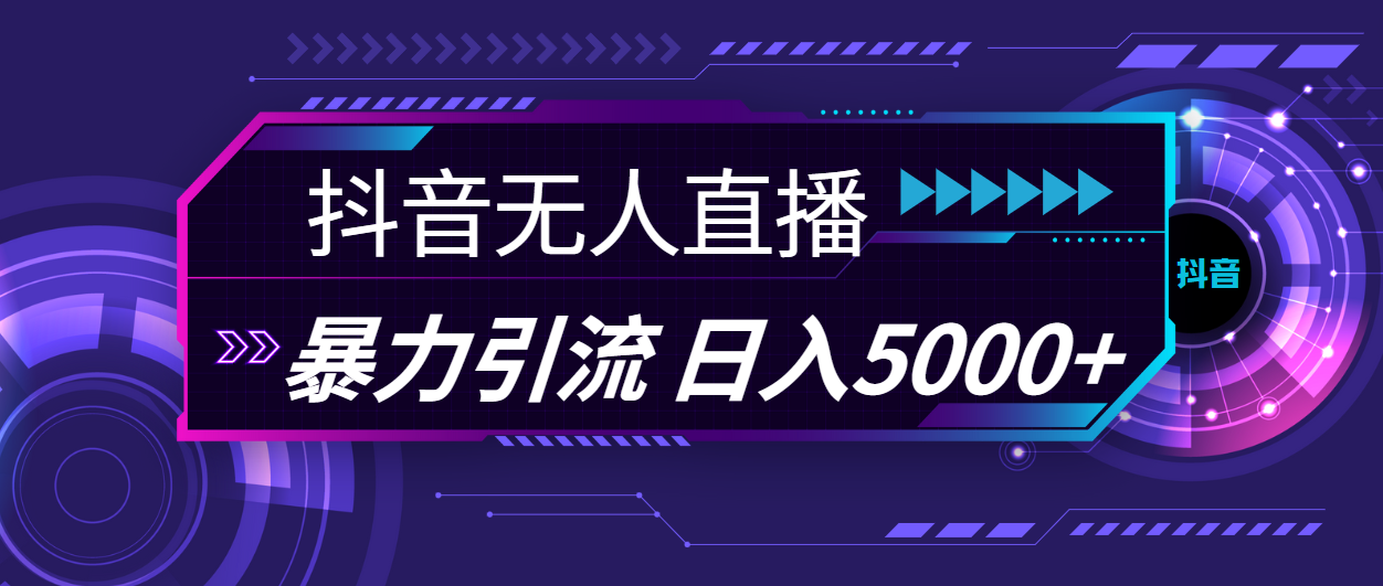 抖音无人直播，暴利引流，日入5000+-风歌资源网