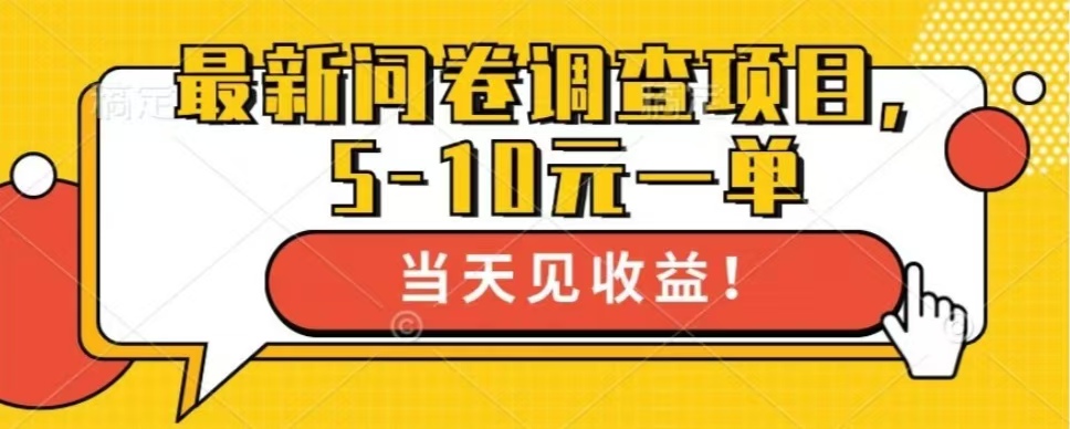 最新问卷调查项目，共12个平台，单日零撸100＋-风歌资源网