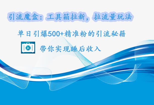 引流魔盒：工具箱拉新，拉流量玩法，单日引爆500+精准粉的引流秘籍，带你实现睡后收入-风歌资源网