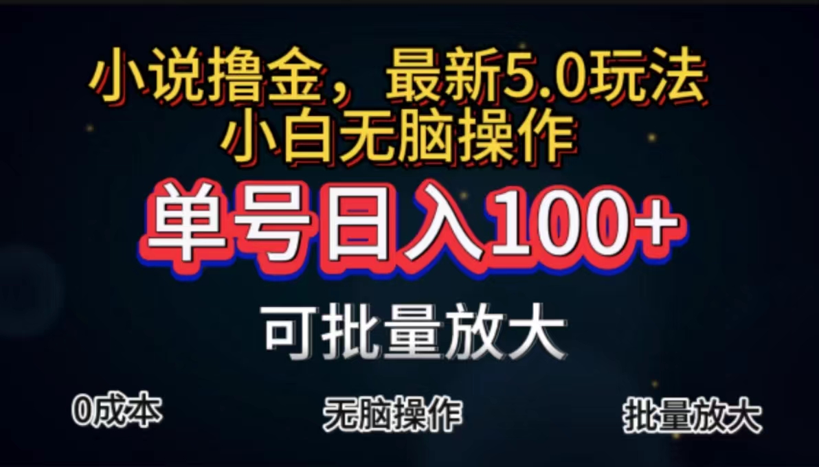 全自动小说撸金，单号日入100+小白轻松上手，无脑操作-风歌资源网