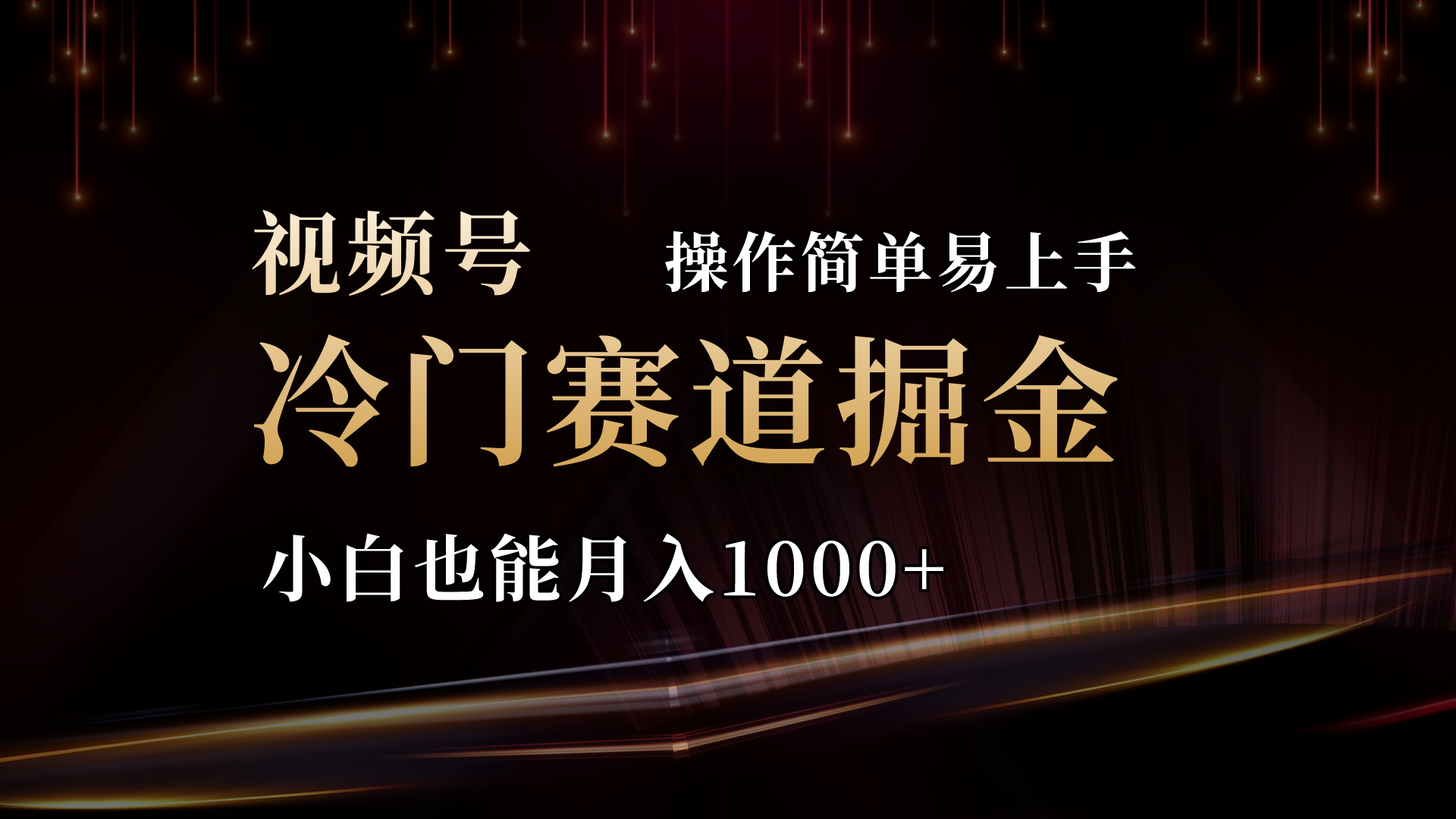 2024视频号冷门赛道掘金，操作简单轻松上手，小白也能月入1000+-风歌资源网