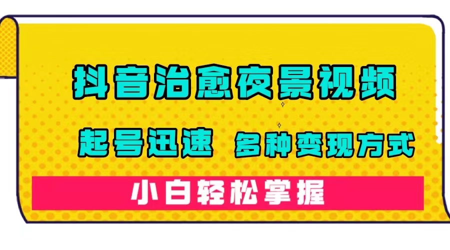 抖音治愈系夜景视频，起号迅速，多种变现方式，小白轻松掌握（附120G素材）-风歌资源网