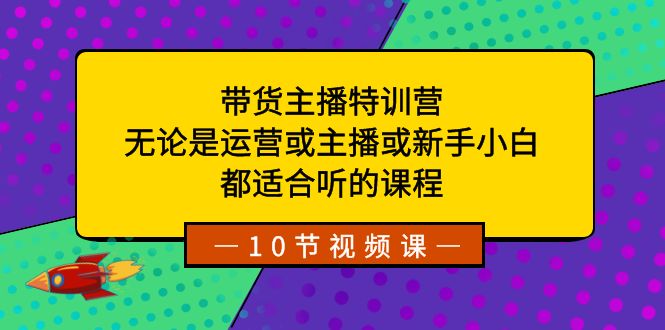 带货主播特训营：无论是运营或主播或新手小白，都适合听的课程-风歌资源网