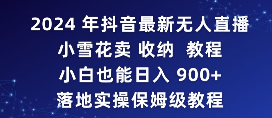 2024年抖音最新无人直播小雪花卖收纳教程，小白也能日入900+落地实操保姆级教程-风歌资源网