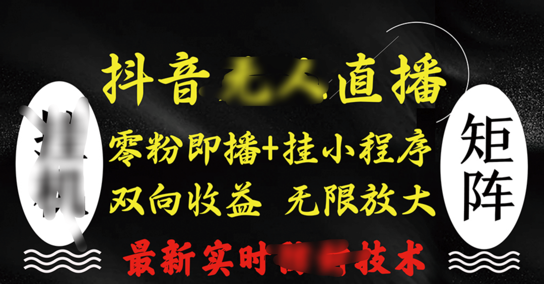 抖音无人直播最新独家玩法，小雪花+撸音浪双向收益，可矩阵放大-风歌资源网