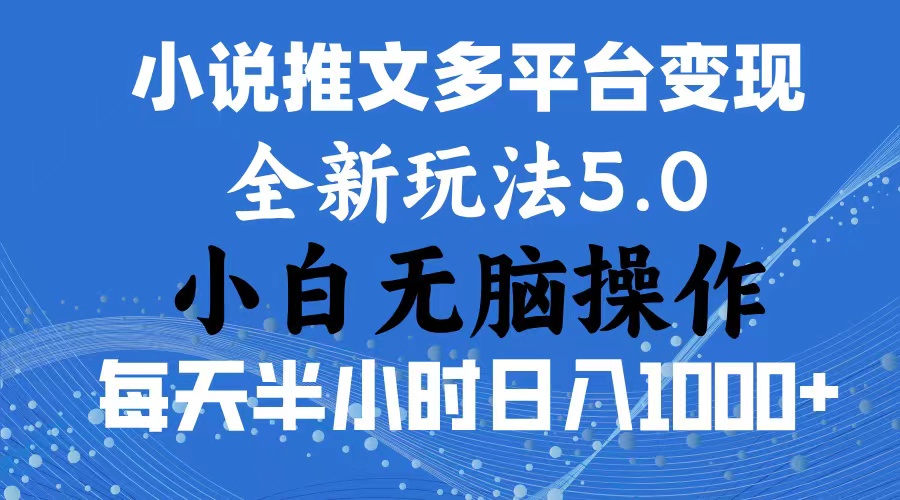 2024年6月份一件分发加持小说推文暴力玩法 新手小白无脑操作日入1000+-风歌资源网