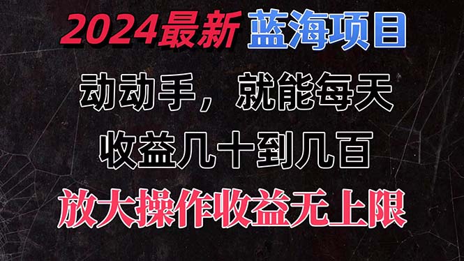 有手就行的2024全新蓝海项目，每天1小时收益几十到几百，可放大操作-风歌资源网