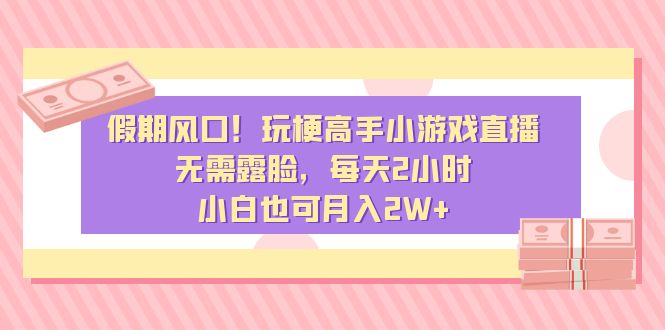 假期风口！玩梗高手小游戏直播，无需露脸，每天2小时，小白也可月入2W+-风歌资源网