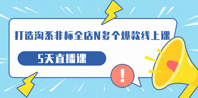 打造-淘系-非标全店N多个爆款线上课，5天直播课（19期）-风歌资源网