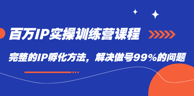 百万IP实战训练营课程，完整的IP孵化方法，解决做号99%的问题-风歌资源网