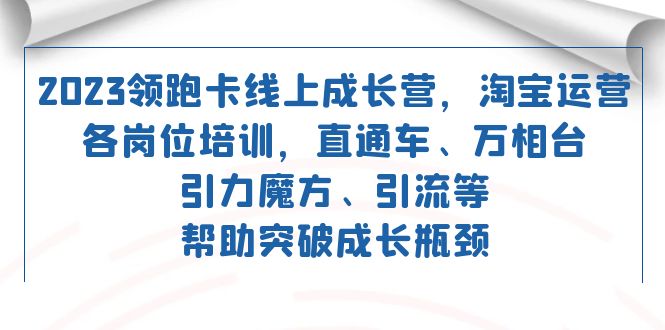 2023领跑·卡 线上成长营 淘宝运营各岗位培训 直通车 万相台 引力魔方 引流-风歌资源网