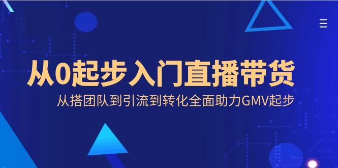 从0起步入门直播带货，从搭团队到引流到转化全面助力GMV起步-风歌资源网