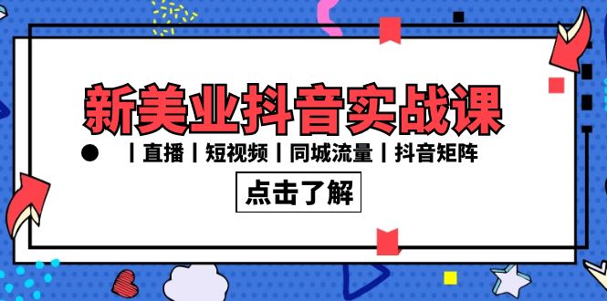 新美业抖音实战课丨直播丨短视频丨同城流量丨抖音矩阵（30节课）-风歌资源网